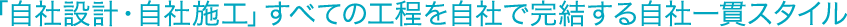 「自社設計・自社施工」すべての工程を自社で完結する自社一貫スタイル